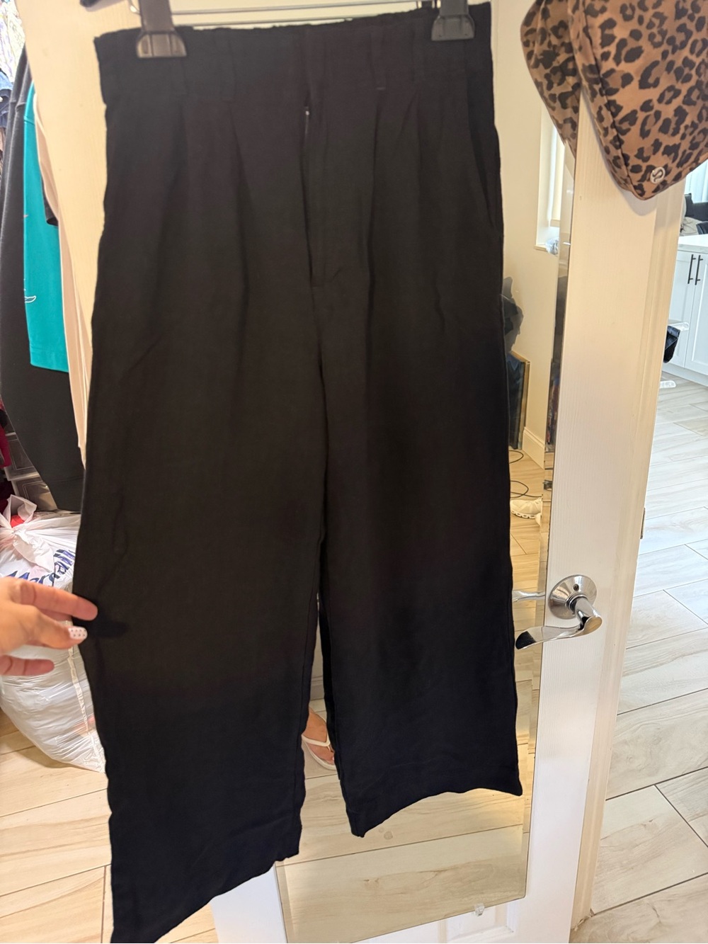 Z Supply Black Wide-Leg Chino Pants NWOT